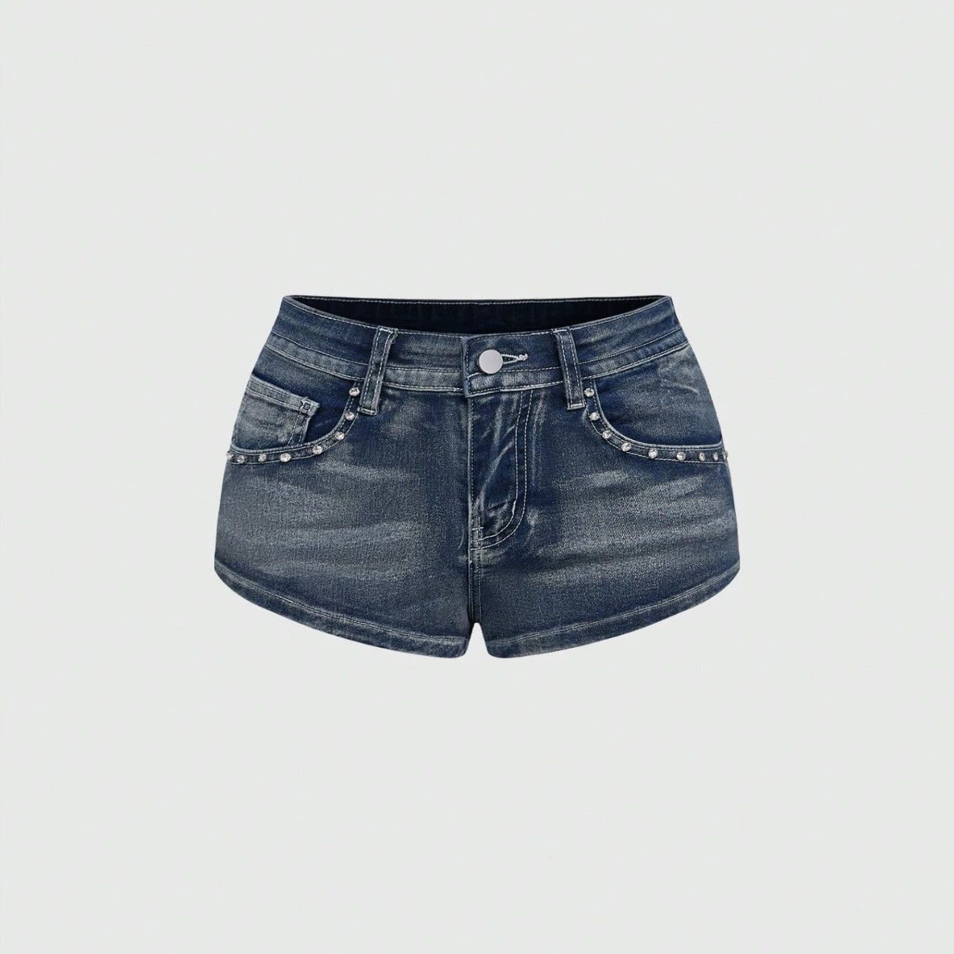 Street Fashion American - Summer Rhinestone Embroidered Denim Shorts American