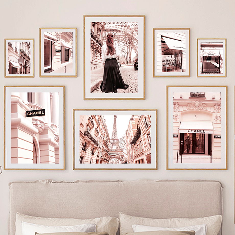 Street Fashion Store - Paris Tower Street Luxury Stores Pink