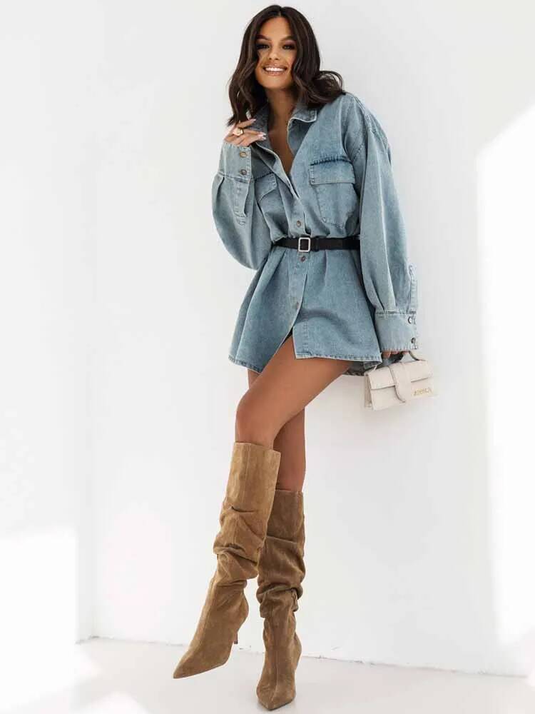 Women Denim Oversized Shirt Ja - đánh giá và giá Street Fashion Taiwan