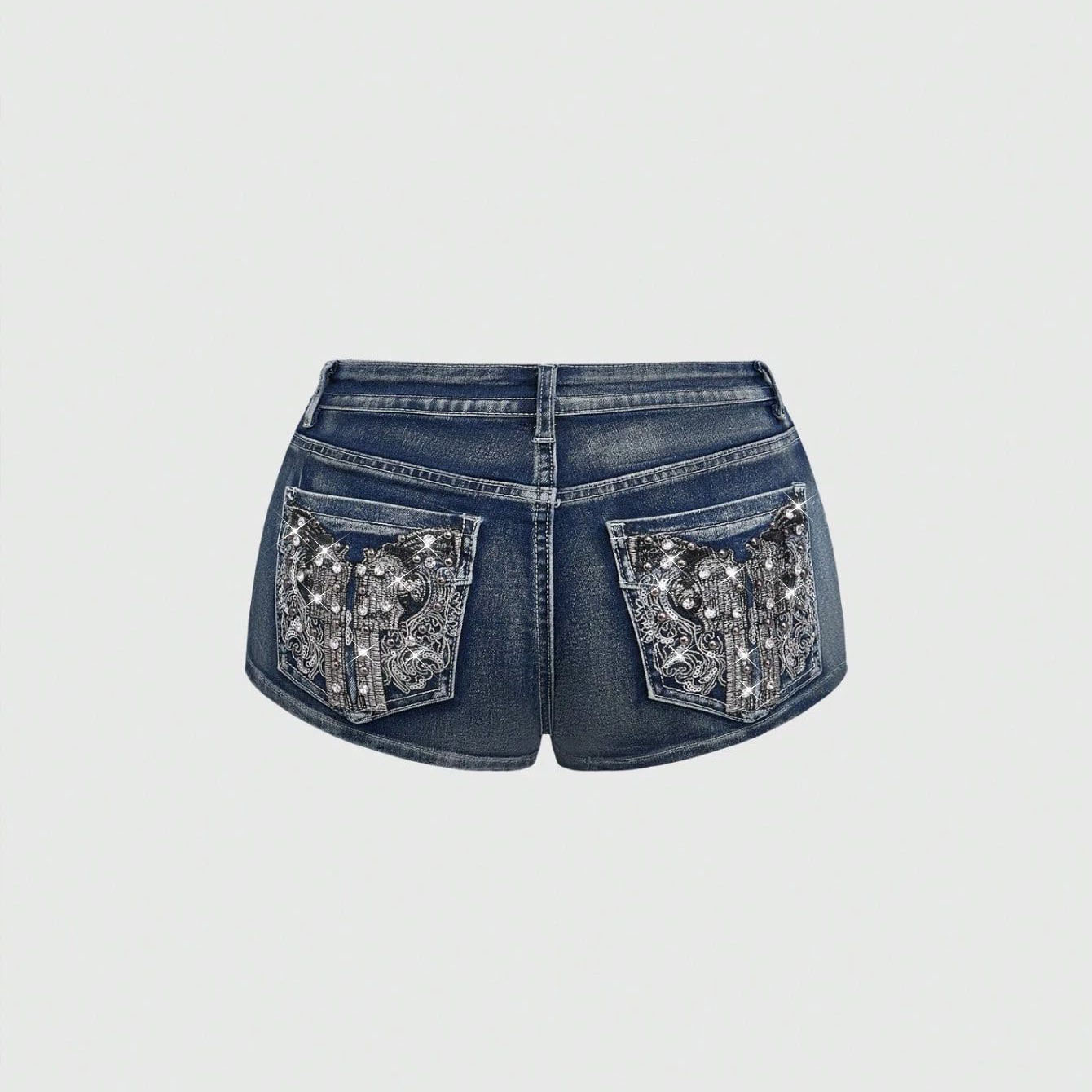 Summer Rhinestone Embroidered  - đánh giá và giá Street Fashion American