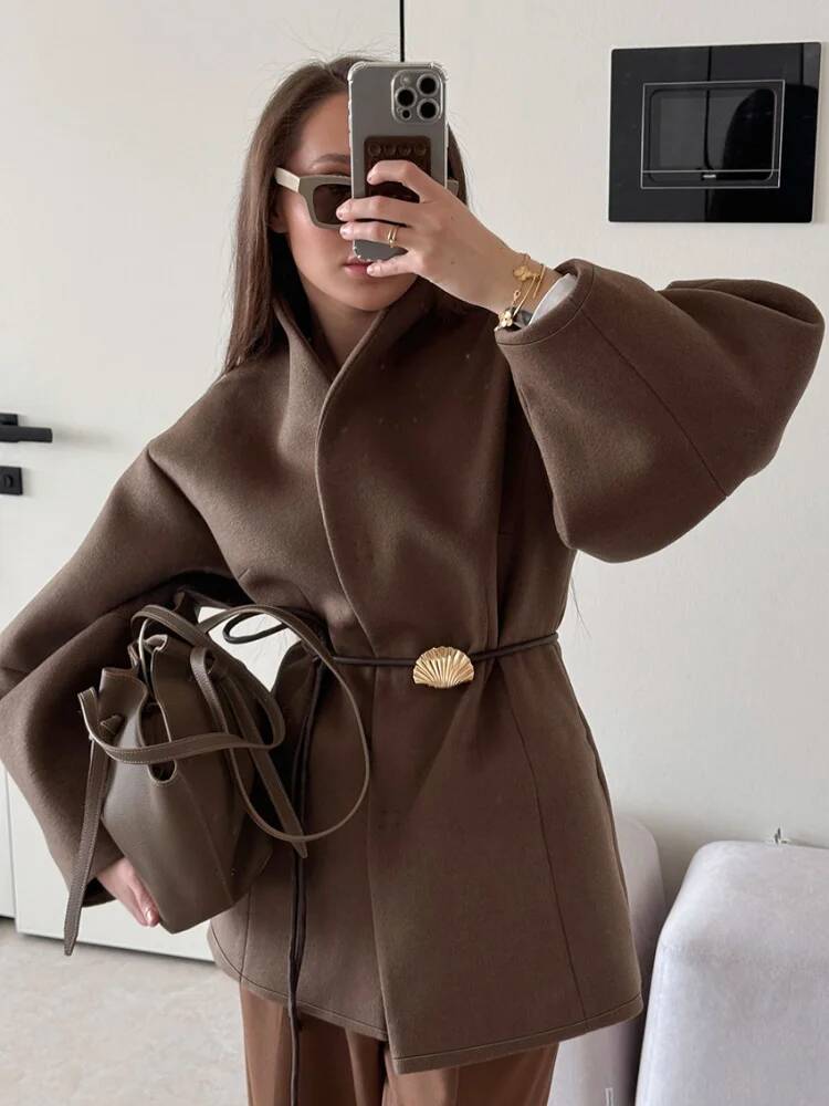 Chic Women's Solid Woolen Coat - đánh giá và giá Street Fashion Taiwan