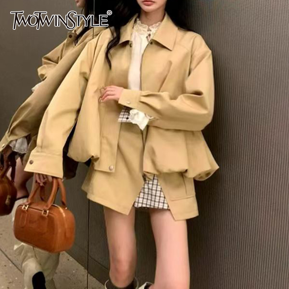 TWOTWINSTYLE Khakl Spliced Poc - đánh giá và giá Street Fashion News