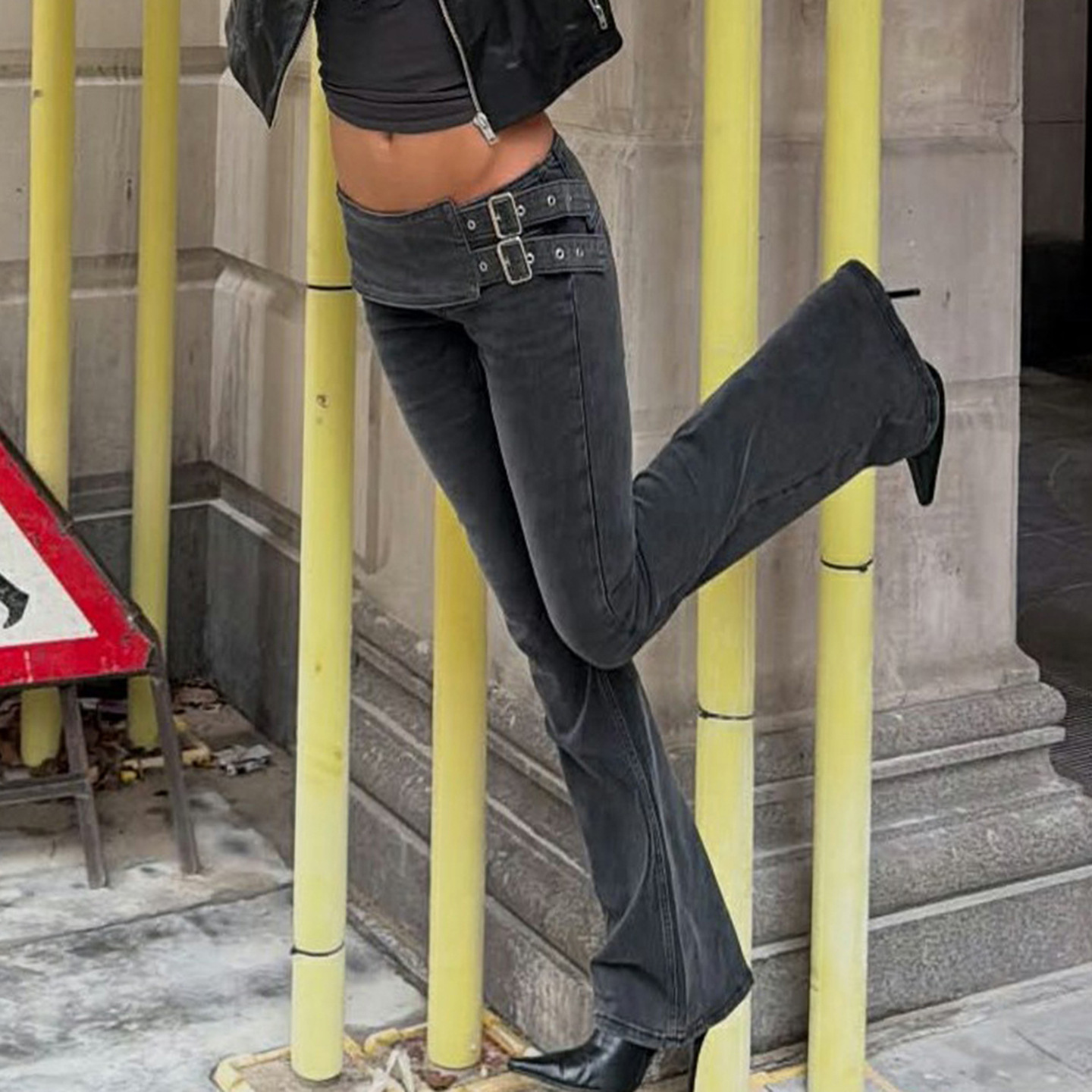 Women's Black Jeans Flare Pant - đánh giá và giá Fashion Street Yoga