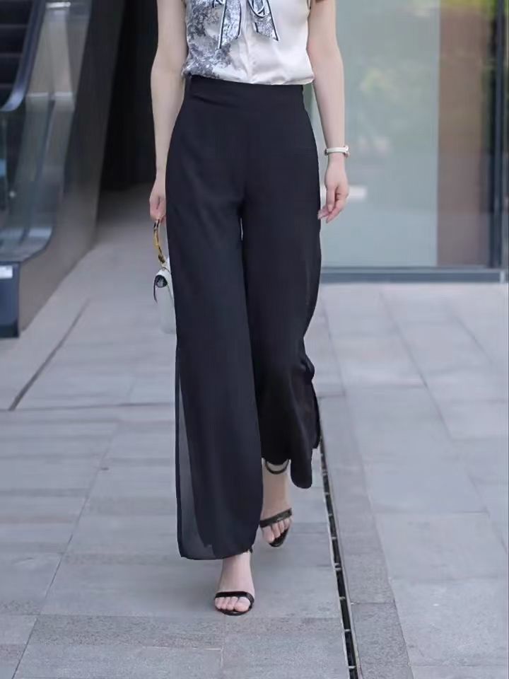 High Slit Solid Black Loose Yo - đánh giá và giá Fashion Street Yoga