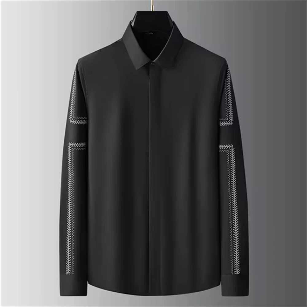 Luxury basic shirt men's long  - đánh giá và giá Street Fashion Shanghai