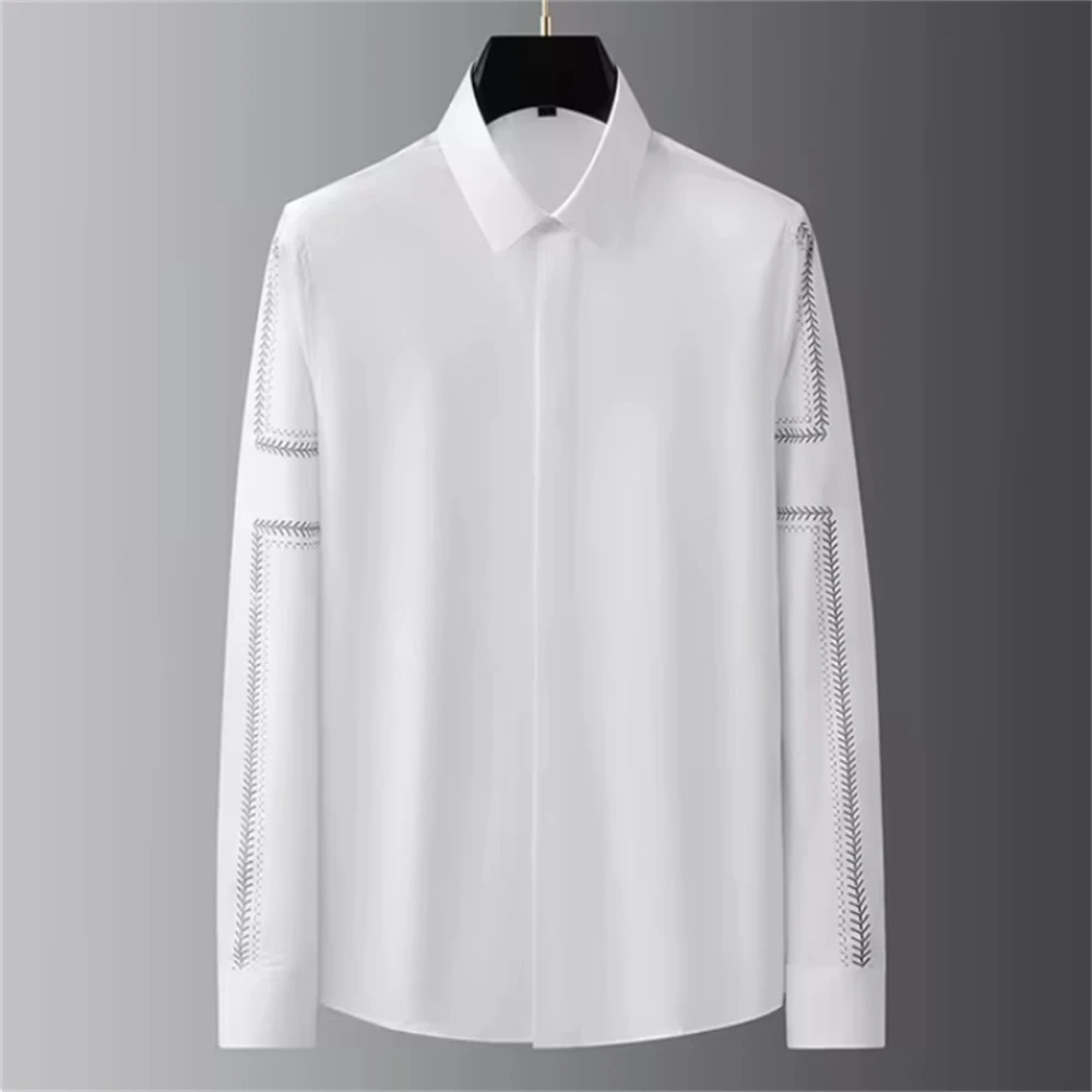 Luxury basic shirt men's long  - đánh giá và giá Street Fashion Shanghai