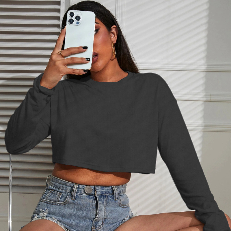 Women Crop Top T-Shirts Solid  - đánh giá và giá Fashion Street Yoga