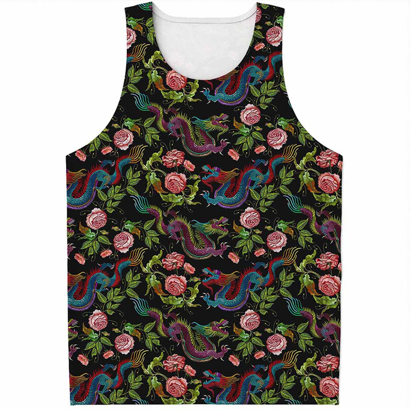 Chinese Dragon Pattern Tank To - đánh giá và giá Street Fashion In Chinese