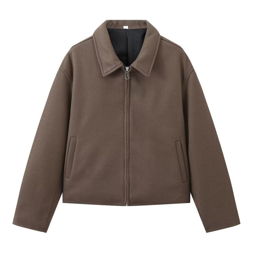Vintage Solid Brown Turndown C - đánh giá và giá Street Fashion Shanghai