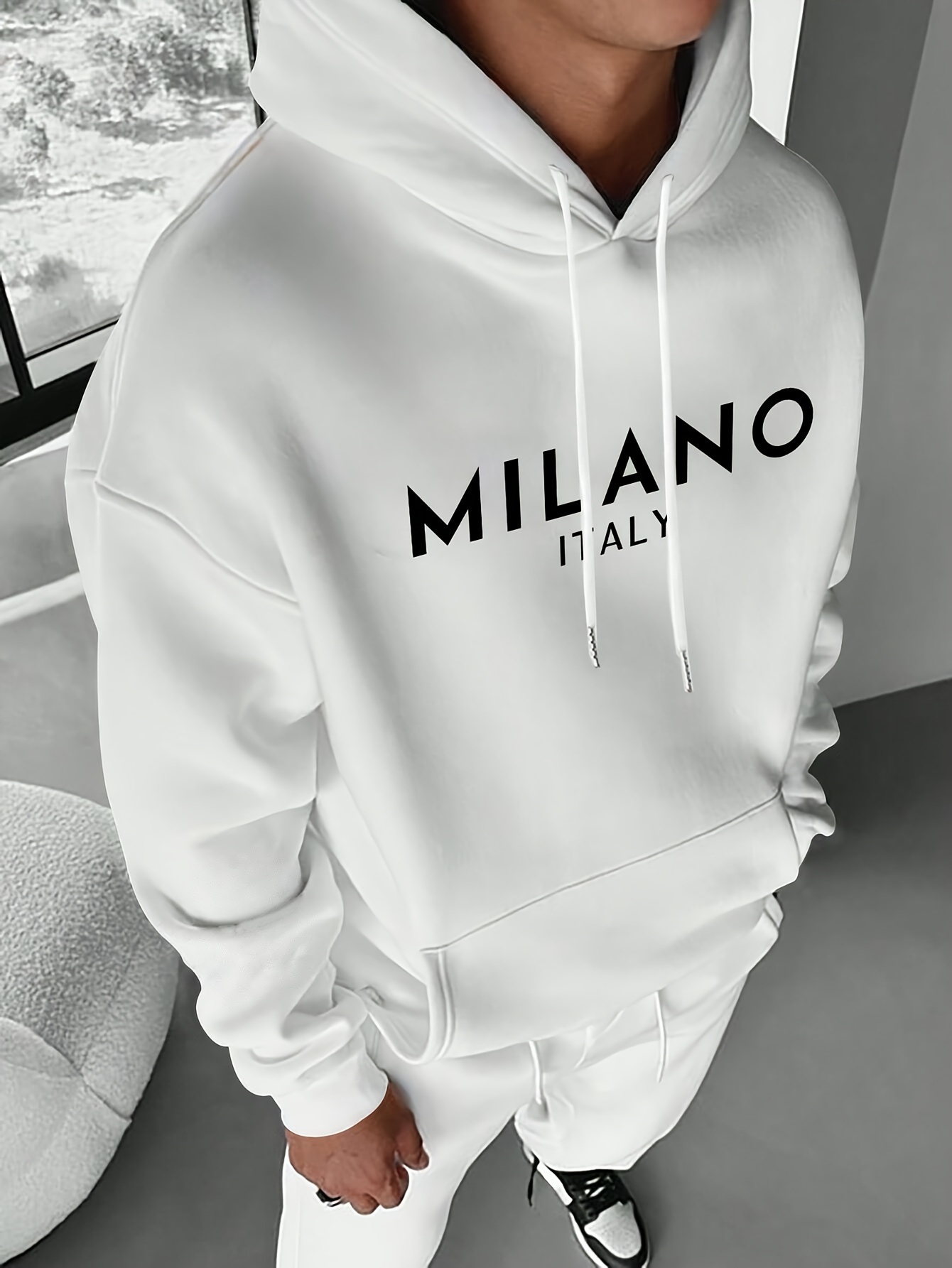 Milan Letter Men Women Hoodie  - đánh giá và giá Street Fashion In Milan