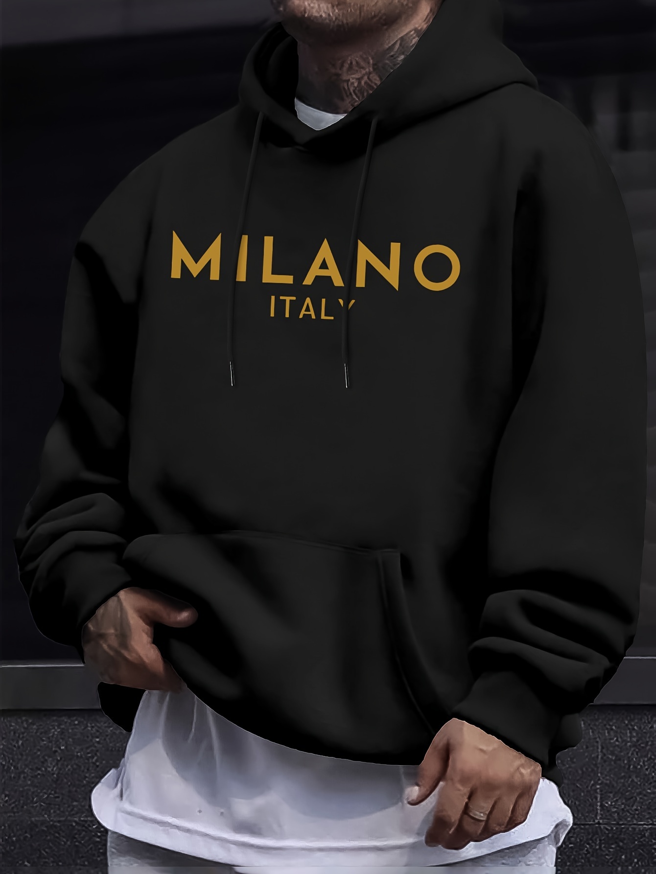 Milan Letter Men Women Hoodie  - đánh giá và giá Street Fashion In Milan