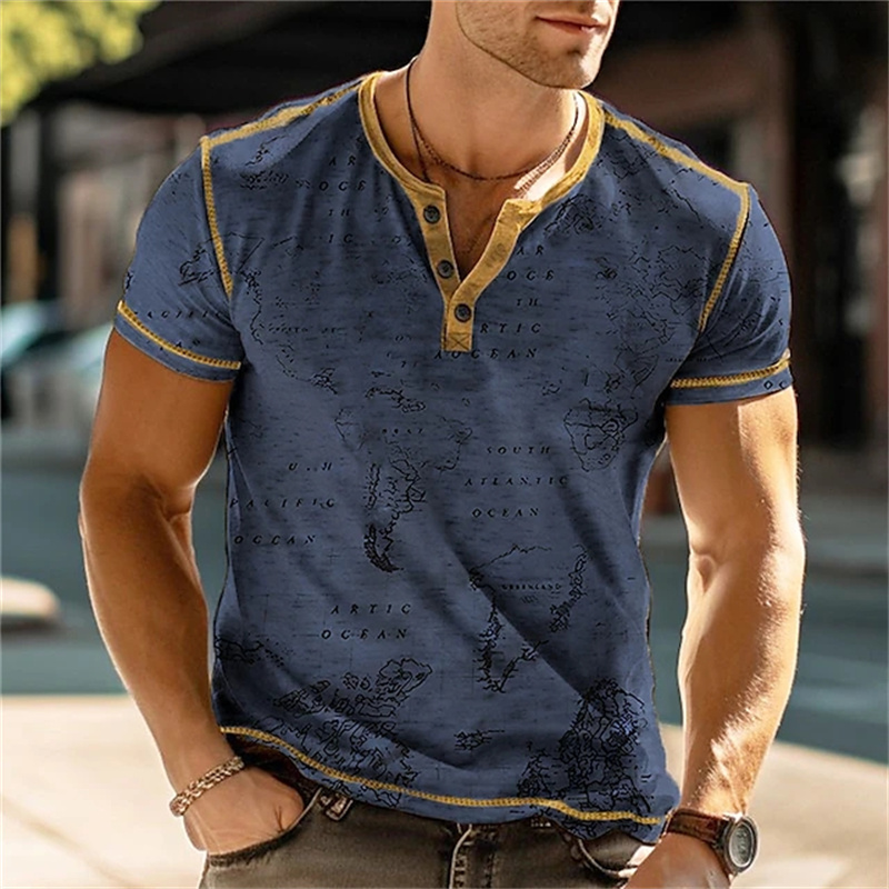 Men's Henry Shirts Funny 3D Pr - đánh giá và giá Street Fashion Clothes