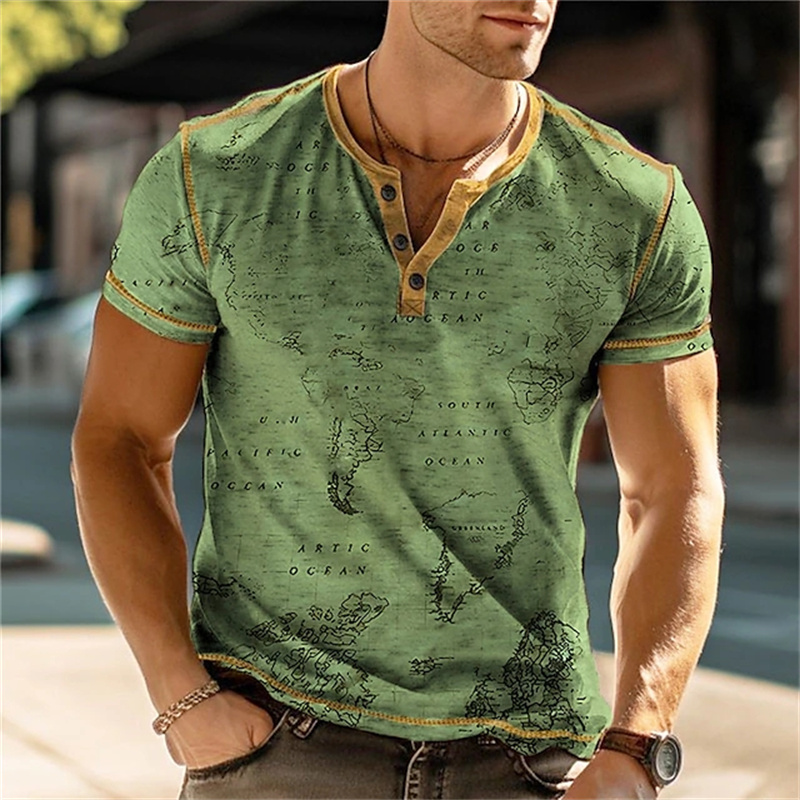 Men's Henry Shirts Funny 3D Pr - đánh giá và giá Street Fashion Clothes
